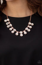 Load image into Gallery viewer, Paparazzi 💜 &quot;Top-Dollar Twinkle&quot; -- White/Copper Necklace
