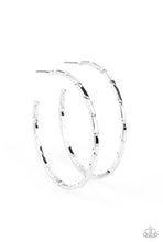 Load image into Gallery viewer, Paparazzi 💜 “Unregulated” -- Silver hoop earrings
