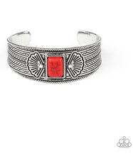 Load image into Gallery viewer, Paparazzi 💜 &quot;Ocean Mist&quot; -- Red/Silver Cuff Bracelet
