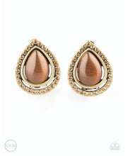 Charger l&#39;image dans la galerie, Paparazzi 💜 &quot;Noteworthy Shimmer&quot; -- Brown/Brass Clip-On Earrings
