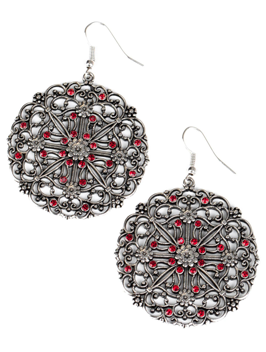 Paparazzi 💜 Oh MANDALA! - Red  Earrings