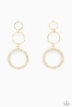 Load image into Gallery viewer, Paparazzi 💜 &quot;Rule-Breaking Radiance&quot; -- Gold/White Earrings
