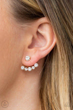 Load image into Gallery viewer, Paparazzi 💜 &quot;Jeweled Jubilee&quot; -- White Rhinestone/Gold Earrings
