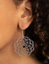 Load image into Gallery viewer, Paparazzi 💜 &quot;Botanical Bash&quot; -- Silver/Black Earrings
