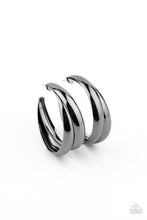 Load image into Gallery viewer, Paparazzi 💜 &quot;Colossal Curves&quot; -- Gunmetal Hoop Earrings
