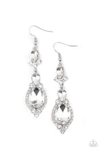 Load image into Gallery viewer, Paparazzi 💜 &quot;Fully Flauntable&quot; -- Silver/White Earrings
