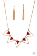 Lade das Bild in den Galerie-Viewer, Paparazzi 💜 &quot;The Pack Leader&quot; -- Gold/Red Necklace
