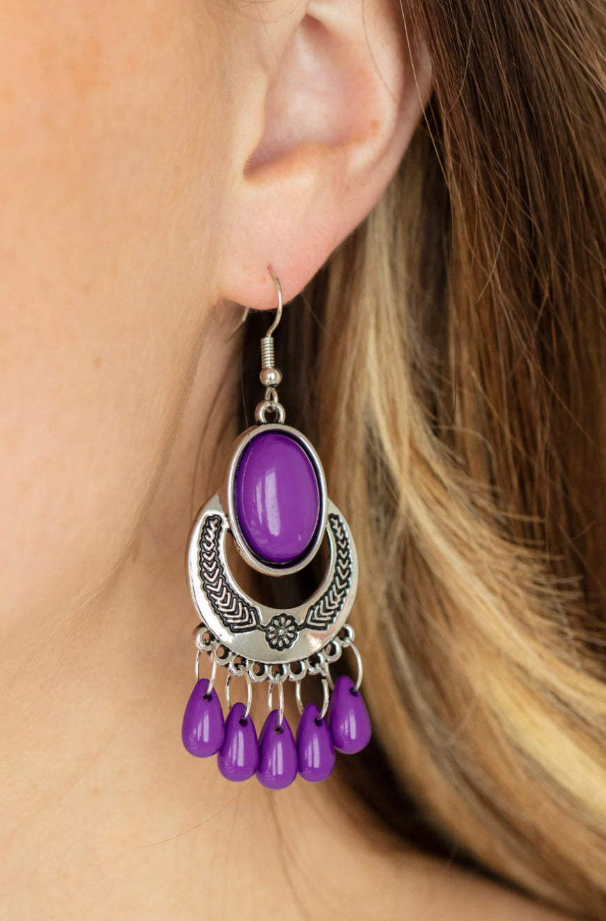 Paparazzi 💜 Prairie Flirt - Purple  Earrings