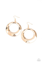 Load image into Gallery viewer, Paparazzi 💜 &quot;Fiercely Faceted&quot; -- Gold Earrings
