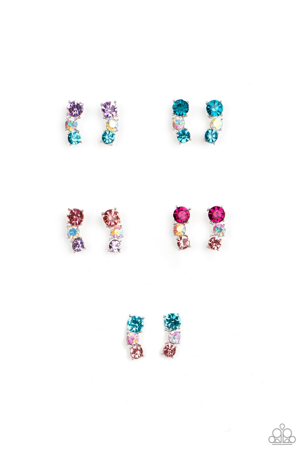 Paparazzi 💜 STARLET SHIMMER 💜 Rhinestone Earrings -- 5 Pack