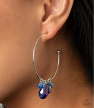 Charger l&#39;image dans la galerie, Paparazzi 💜 &quot;Dazzling Downpour&quot; -- Iridescent Blue Hoop Earrings
