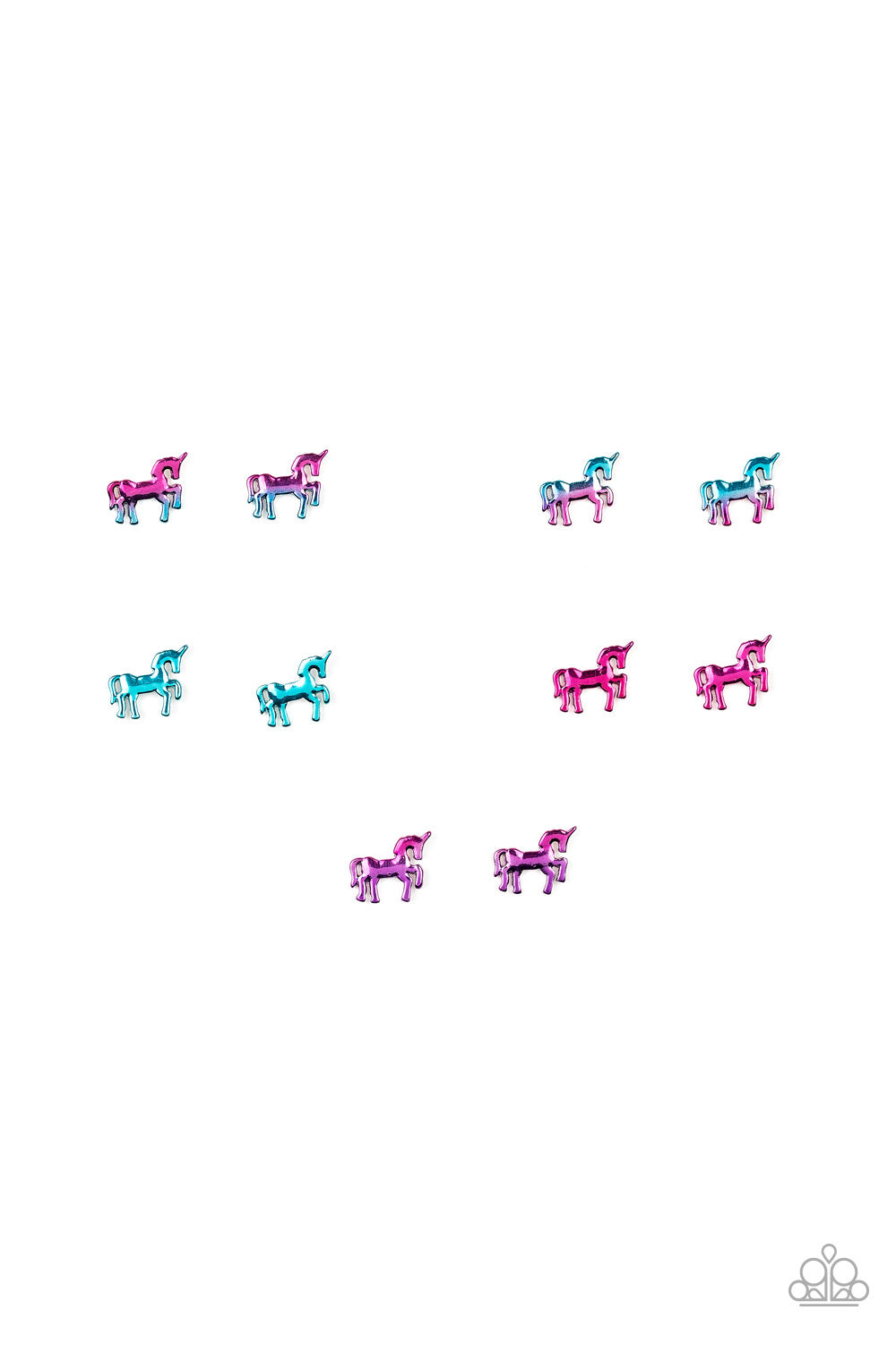 Paparazzi 💜 STARLET SHIMMER 💜 Metallic Unicorn Earrings -- 5 Pack