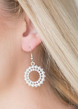 Load image into Gallery viewer, Paparazzi 💜 &quot;Wreathed in Radiance&quot; -- White Earrings
