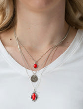 Load image into Gallery viewer, Paparazzi 💜 Tide Drifter - Red  Necklace
