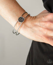 Load image into Gallery viewer, Paparazzi 💜 &quot;Dial Up the Dazzle&quot; -- Black Cuff Bracelet
