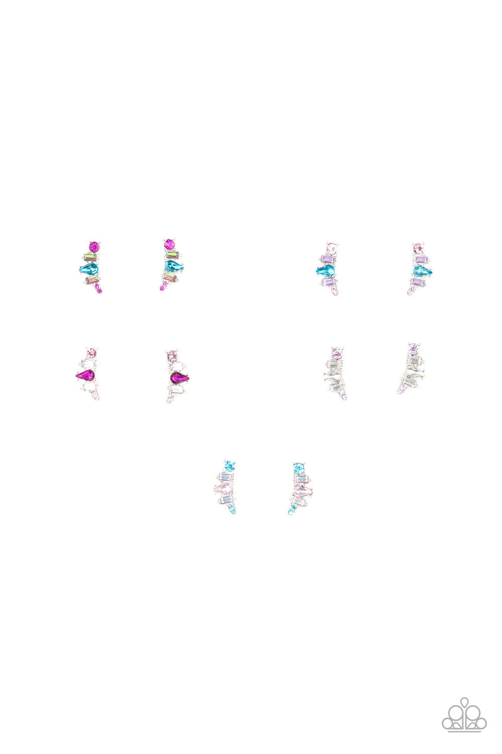 Paparazzi 💜 STARLET SHIMMER 💜 Rhinestone Earrings -- 5 Pack