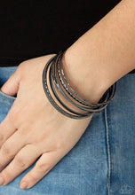 Load image into Gallery viewer, Paparazzi 💜 “How Do You Stack Up” — Black\Gunmetal  Bracelets
