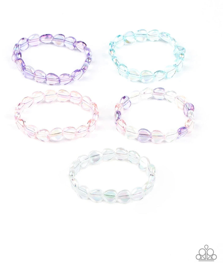 Paparazzi 💜 STARLET SHIMMER 💜 Iridescent Heart Bracelets -- 5 Pack