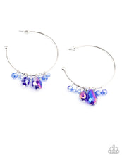 Charger l&#39;image dans la galerie, Paparazzi 💜 &quot;Dazzling Downpour&quot; -- Iridescent Blue Hoop Earrings
