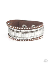 Load image into Gallery viewer, Paparazzi 💜 &quot;Rockstar Rocker&quot; -- Brown Wrap Bracelet
