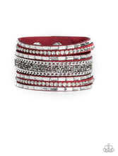 Cargar imagen en el visor de la galería, Paparazzi 💜 &quot;Rhinestone Rumble&quot; -- Red Wrap Bracelet
