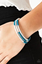 Cargar imagen en el visor de la galería, Paparazzi 💜 &quot;Tourist Trap&quot; -- Silver/Blue Bracelet
