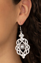 Load image into Gallery viewer, Paparazzi 💜 Rhinestone Renaissance - Silver  Earrings
