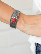 Load image into Gallery viewer, Paparazzi 💜 &quot;Ocean Mist&quot; -- Red/Silver Cuff Bracelet
