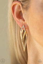 Load image into Gallery viewer, Paparazzi 💜 &quot;Point Bank&quot; -- Gold Earrings
