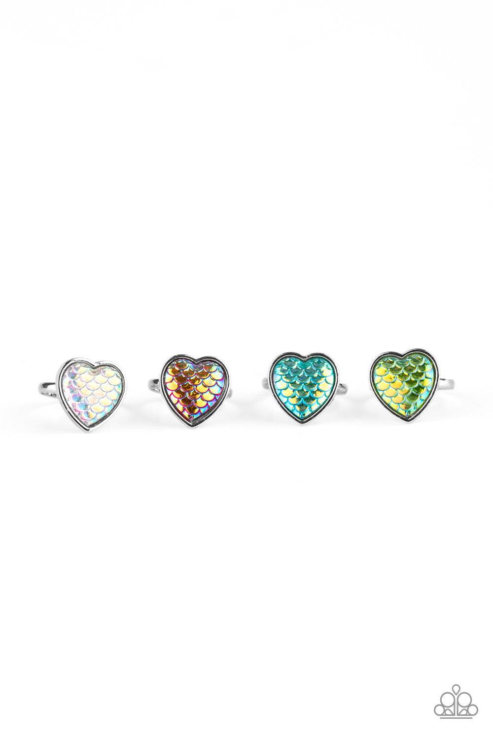 Paparazzi 💜 STARLET SHIMMER 💜 Mermaid Tail Heart Rings -- 5 Pack