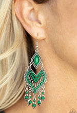 Load image into Gallery viewer, Paparazzi 💜 Dearly Debonair - Green Earrings
