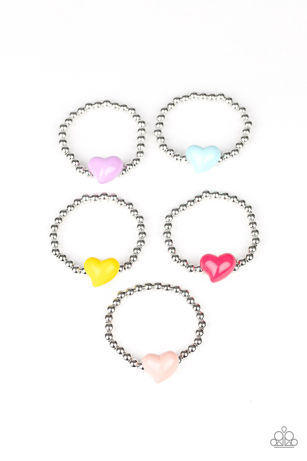 Paparazzi 💜 STARLET SHIMMER 💜 Over-Sized Heart Bracelet -- 5 Pack