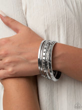 Load image into Gallery viewer, Paparazzi 💜 &quot;Revved-Up Rhinestones&quot; -- Silver/Hematite Bracelets
