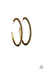 Load image into Gallery viewer, Paparazzi 💜 &quot;Totally on Trend&quot; -- Brass Hoop Earrings
