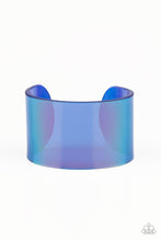 Charger l&#39;image dans la galerie, Paparazzi 💜 &quot;Holographic Aura&quot; -- Blue Iridescent Cuff Bracelet
