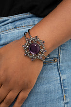 Load image into Gallery viewer, Paparazzi 💜 &quot;Elaborate Elegance&quot; -- Purple/Hematite/Gunmetal Cuff Bracelet
