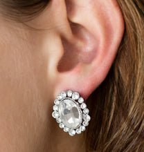 Load image into Gallery viewer, Paparazzi 💜 Hold Court - White Clip-On Earrings
