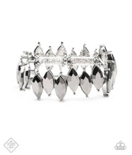 Charger l&#39;image dans la galerie, Paparazzi 💜 &quot;Fiercely Fragmented&quot; -- Silver/Hematite Bracelet
