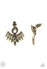 Charger l&#39;image dans la galerie, Paparazzi 💜 &quot;Wing Fling&quot; -- Brass/Rhinestone Earrings
