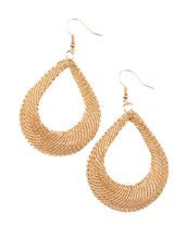 Load image into Gallery viewer, Paparazzi 💜 A Hot MESH - Gold  Earrings
