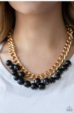 Load image into Gallery viewer, Paparazzi 💜 &quot;Get Off My Runway&quot; -- Black/Gold Necklace
