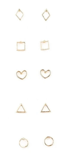 Paparazzi 💜 STARLET SHIMMER 💜 Shapes Gold Earrings -- 5 Pack