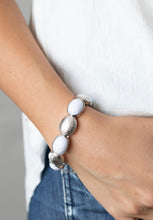 Cargar imagen en el visor de la galería, Paparazzi 💜 &quot;Decadently Dewy&quot; -- White Bracelet
