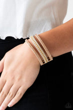 Cargar imagen en el visor de la galería, Paparazzi 💜 &quot;Rollin&#39; in Rhinestones&quot; -- Gold Wrap Bracelet
