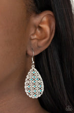 Load image into Gallery viewer, Paparazzi 💜 &quot;Glorious Gardens&quot; -- Silver/Blue Earrings
