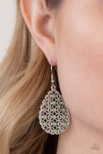 Load image into Gallery viewer, Paparazzi 💜 &quot;Glorious Gardens&quot; -- Silver/Green Earrings
