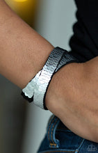 Cargar imagen en el visor de la galería, Paparazzi 💜 &quot;Under the Sequins&quot; -- Silver-Black Urban Wrap Bracelet
