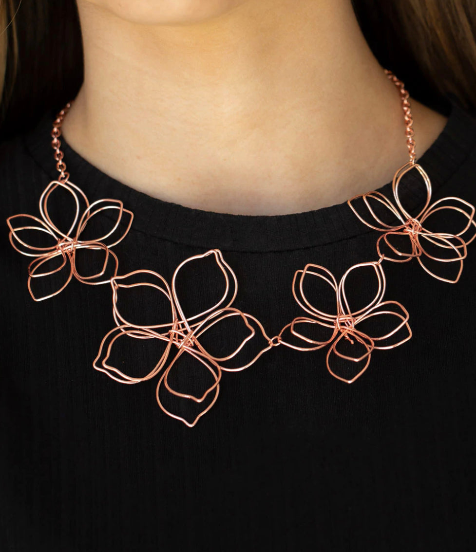 Paparazzi 💜 Flower Garden Fashionista - Copper Necklace