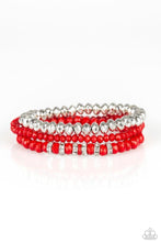 Load image into Gallery viewer, Paparazzi 💜 &quot;Ideal Idol&quot; -- Red/Silver Bracelets
