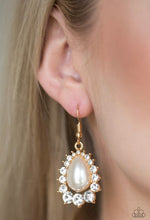 Load image into Gallery viewer, Paparazzi 💜 &quot;Regal Renewal&quot; -- White/Gold Earrings
